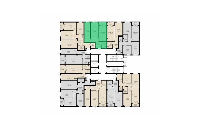 2-xonali xonadon 66.56 m²  12/16 qavat | Musaffo Turar-joy majmuasi