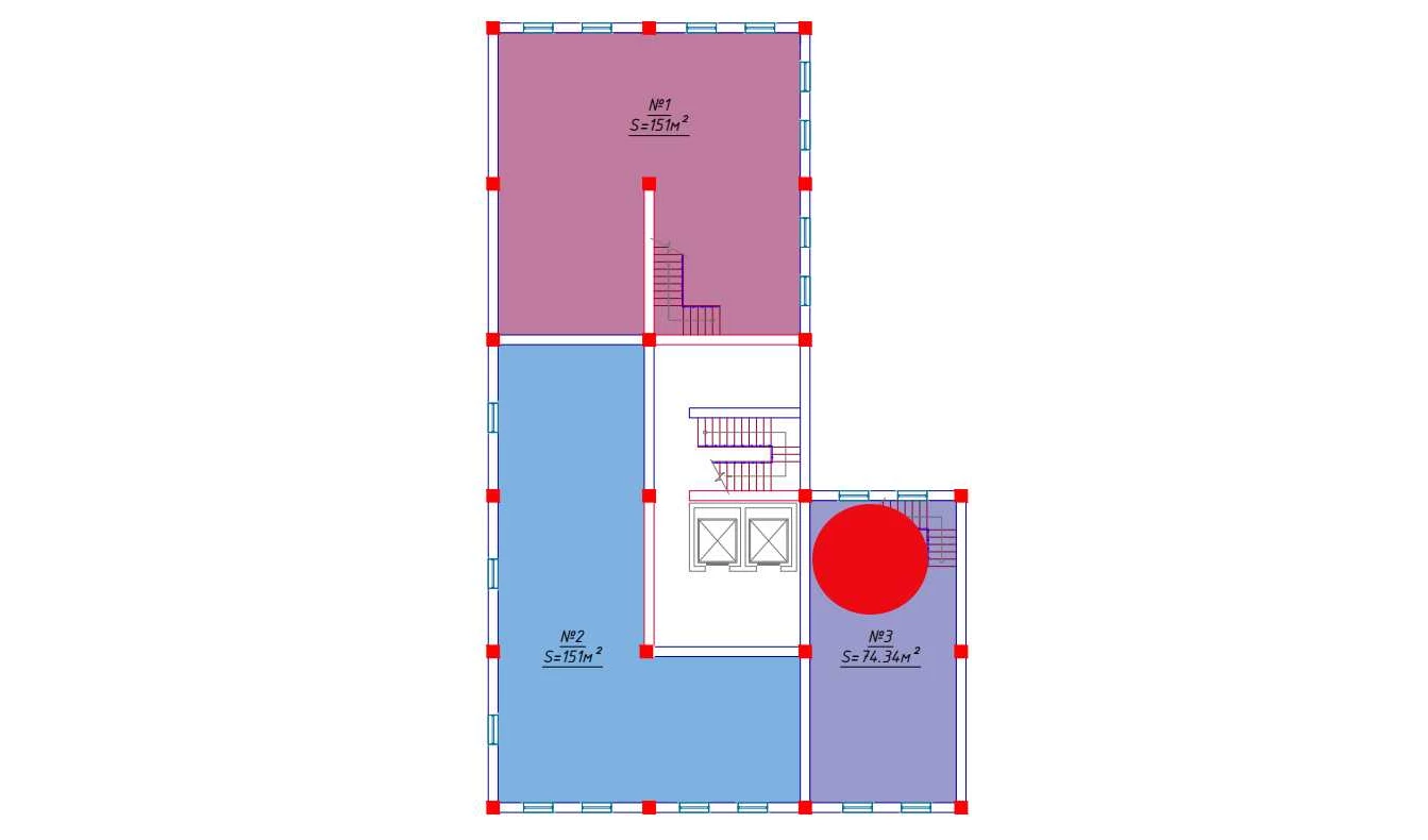 1-комнатная квартира 74.34 м²  1/1 этаж