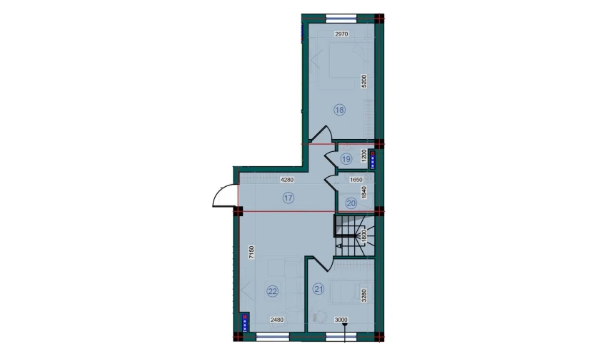 2-xonali xonadon 66.2 m²  6/7 qavat | Bristol Turar-joy majmuasi