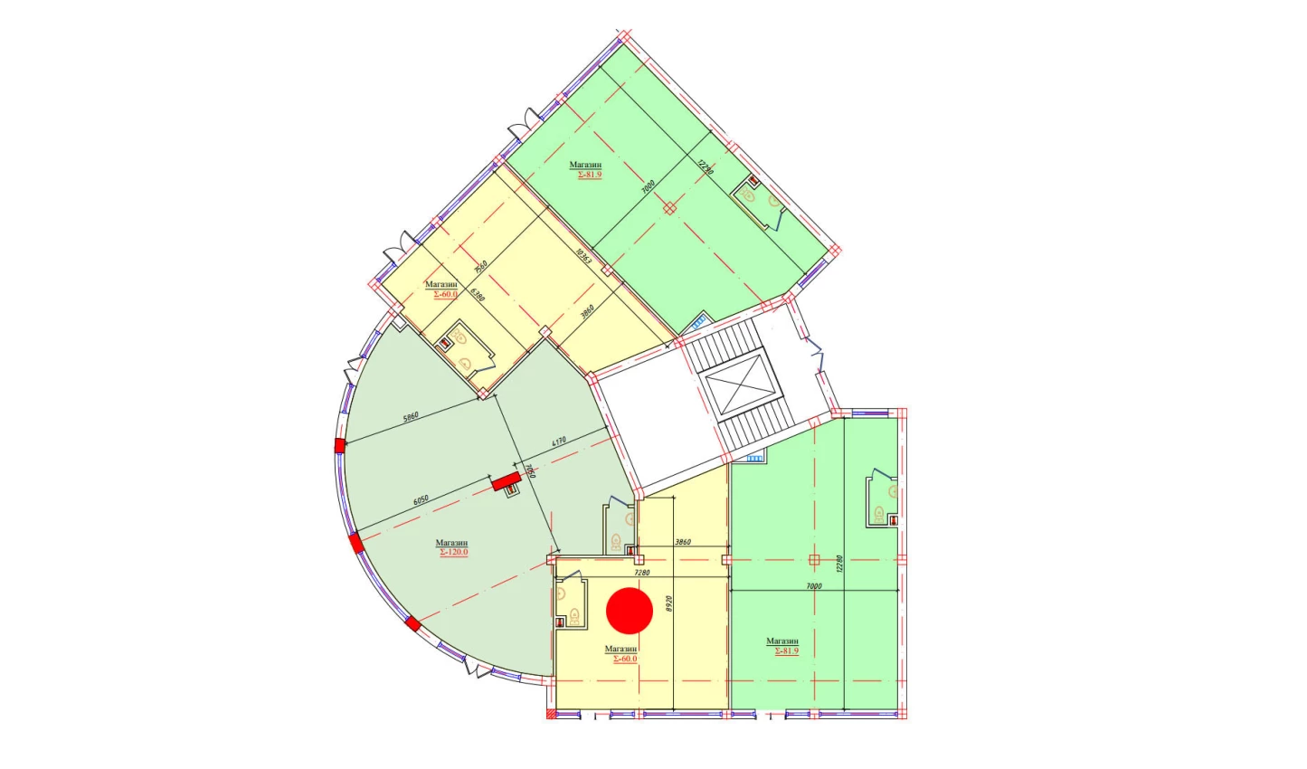 1-xonali xonadon 60 m²  1/1 qavat