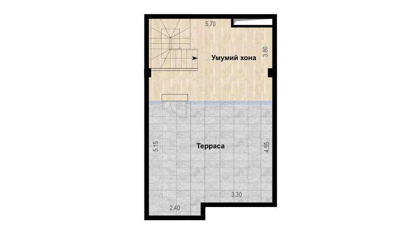 2-комнатная квартира 96.8 м²  7/7 этаж | Жилой комплекс Bochka Resort