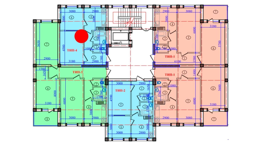 2-комнатная квартира 51.2 м²  4/4 этаж