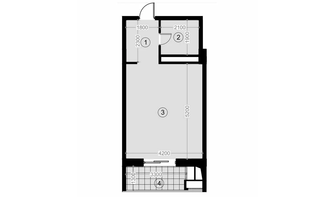 1-xonali xonadon 34.8 m²  11/11 qavat