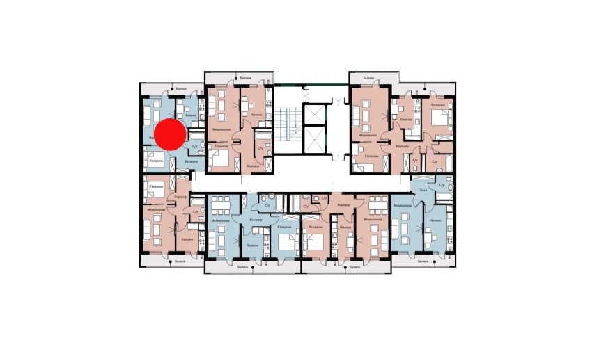 2-xonali xonadon 40.06 m²  1/16 qavat | SOKIN DIYOR Turar-joy majmuasi