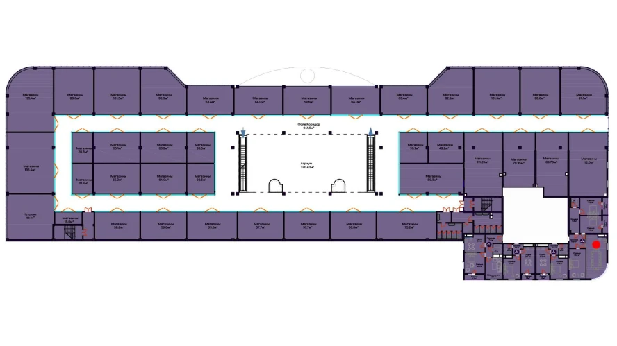 2-xonali xonadon 127.2 m²  4/4 qavat