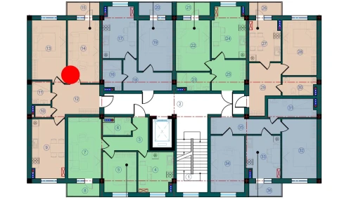 2-xonali xonadon 68.1 m²  5/7 qavat | Bristol Turar-joy majmuasi