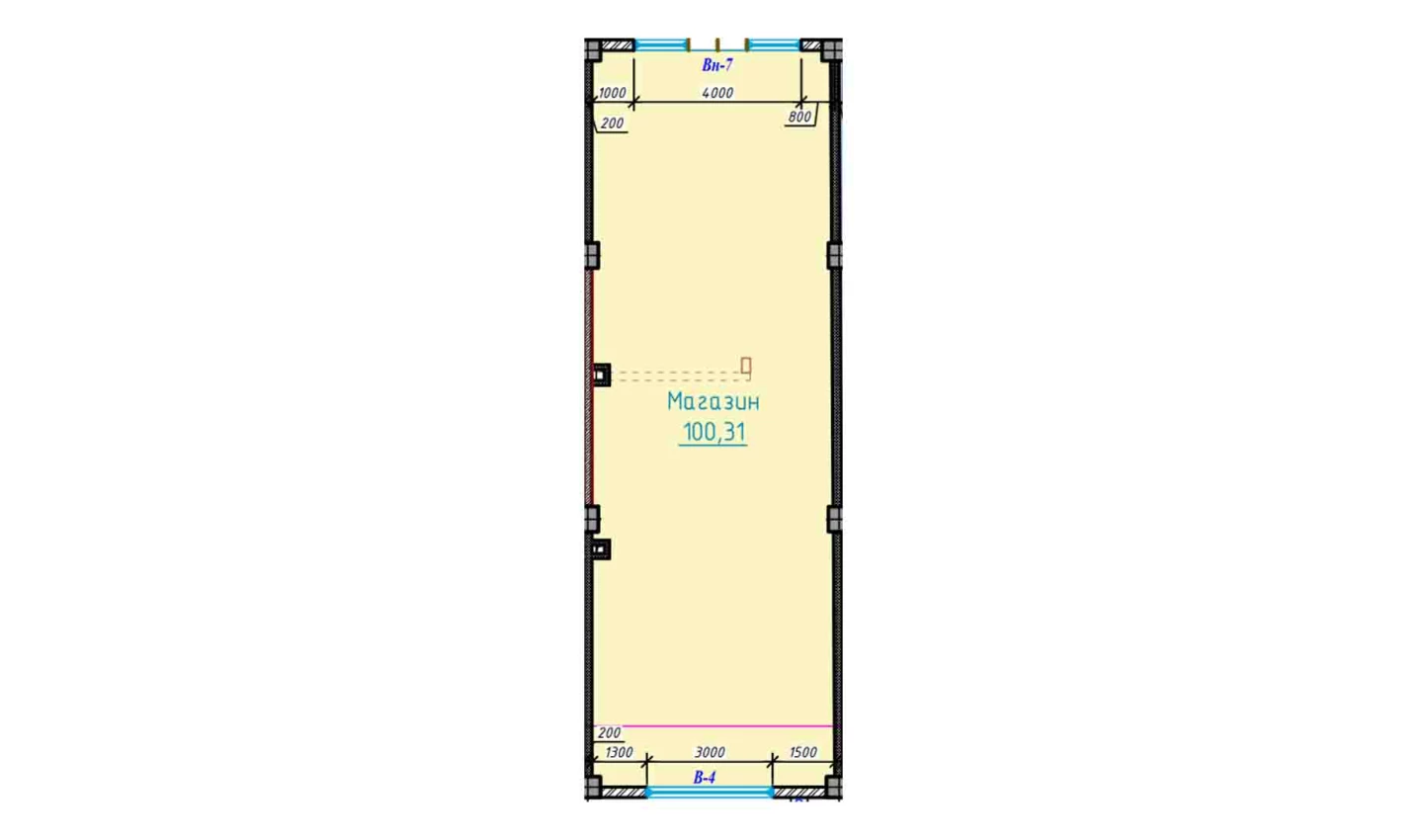 1-xonali xonadon 100.31 m²  1/1 qavat