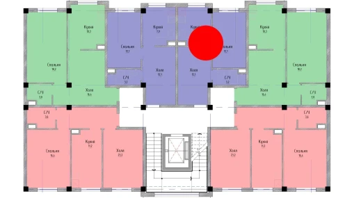 1-xonali xonadon 35.3 m²  3/5 qavat | Yangi O'zbekiston Turar-joy majmuasi