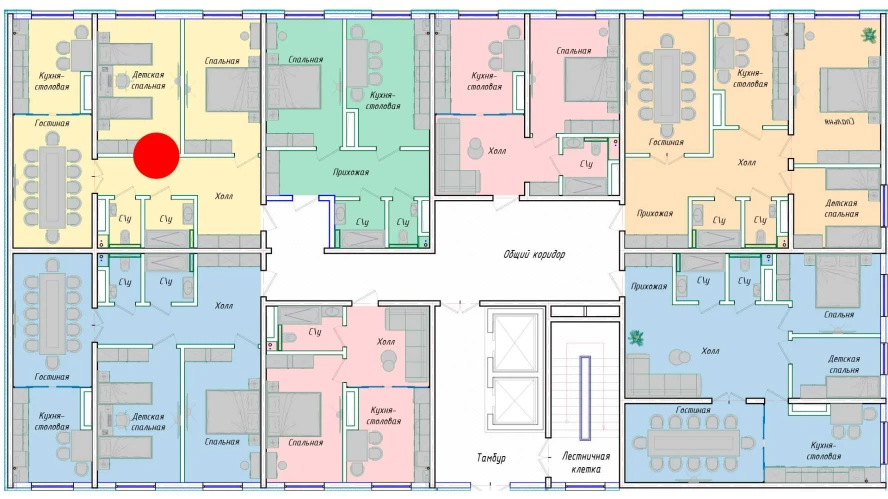 3-xonali xonadon 76.66 m²  1/1 qavat