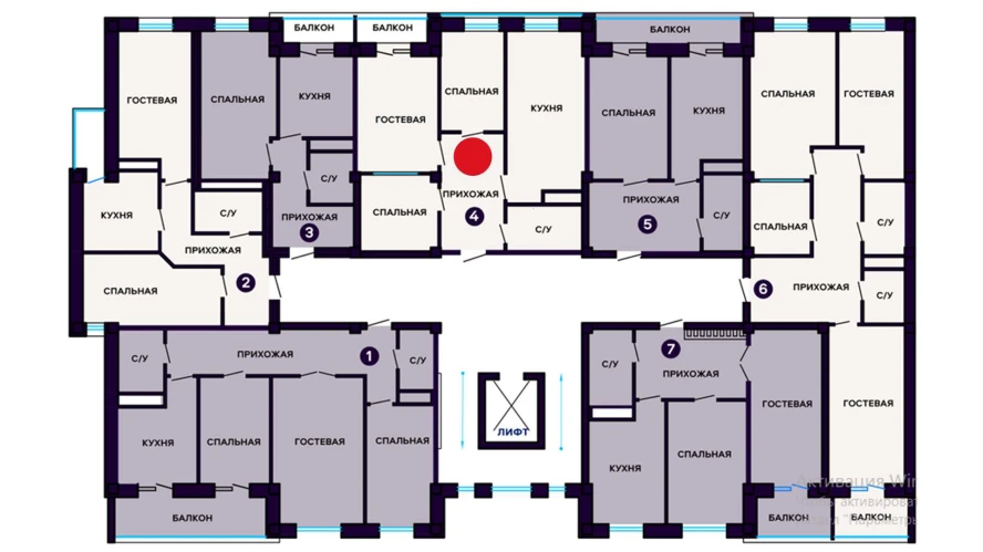 3-комнатная квартира 70 м²  3/3 этаж