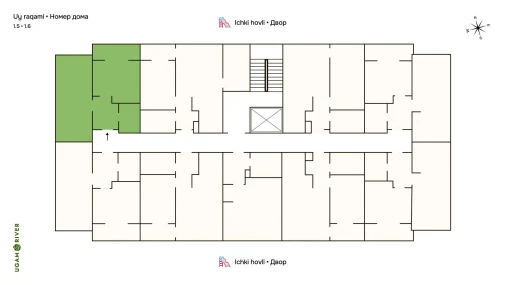 2-xonali xonadon 47.03 m²  4/6 qavat | Ugam River Turar-joy majmuasi