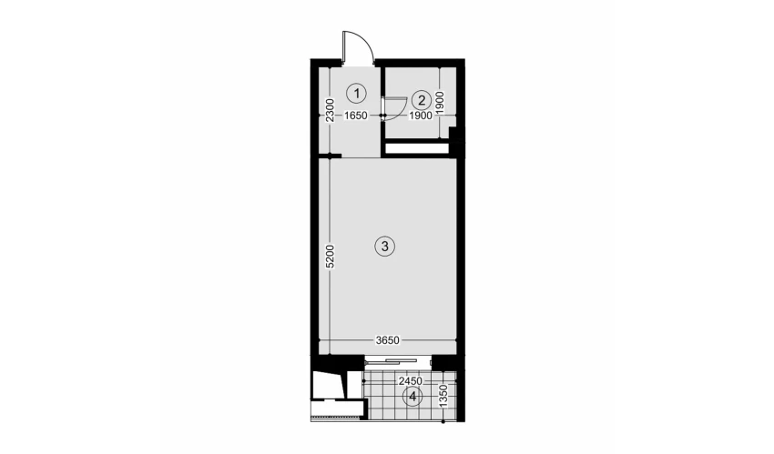 1-комнатная квартира 29.8 м²  4/12 этаж | Жилой комплекс NAVRUZ GROUP