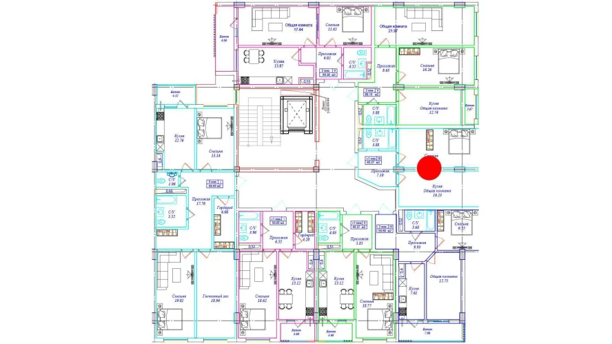 1-комнатная квартира 45.27 м²  2/2 этаж