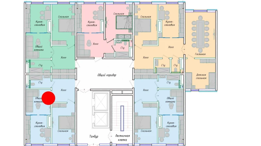 2-комнатная квартира 50.85 м²  1/1 этаж