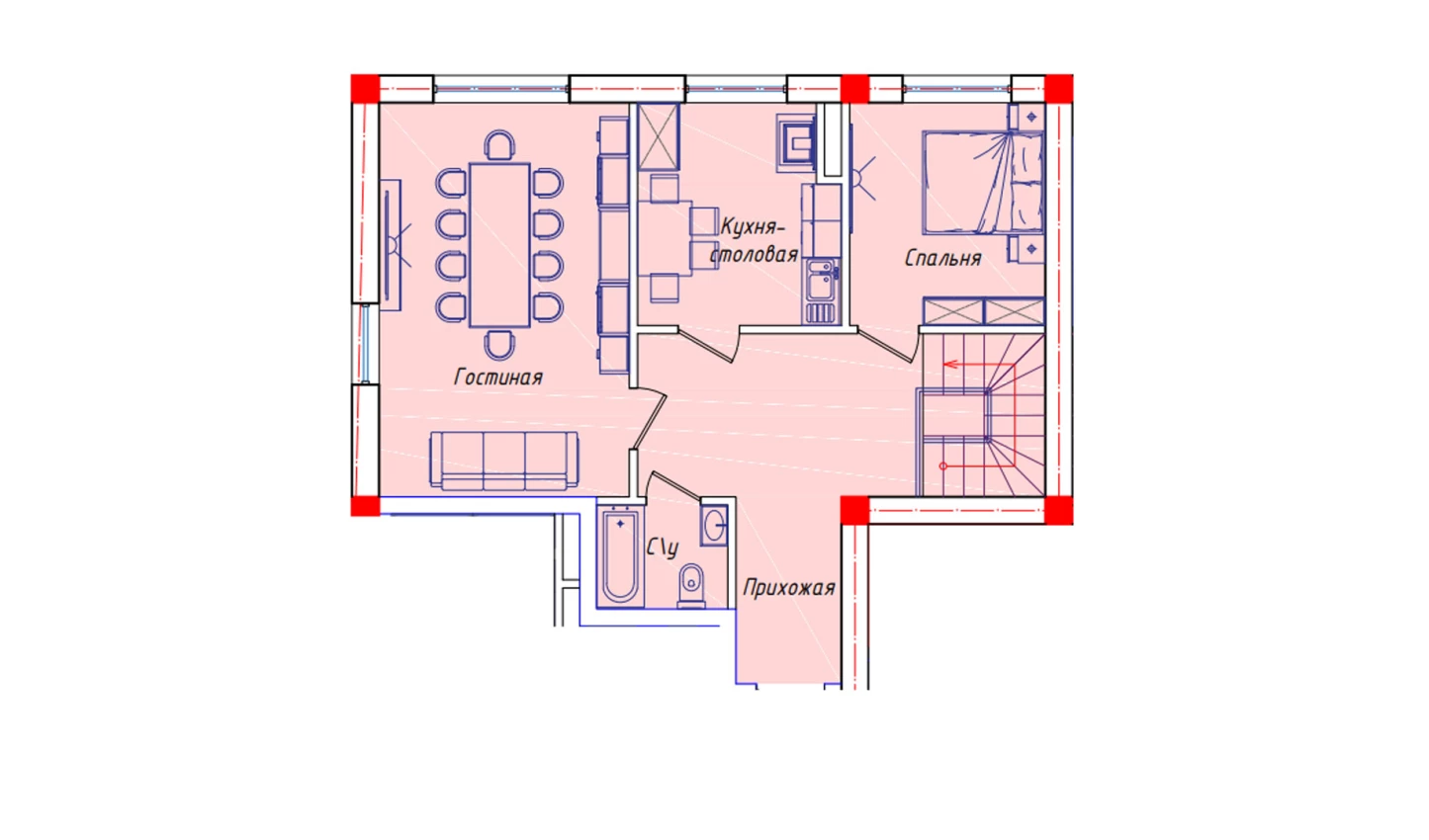 5-комнатная квартира 128.8 м²  1/1 этаж