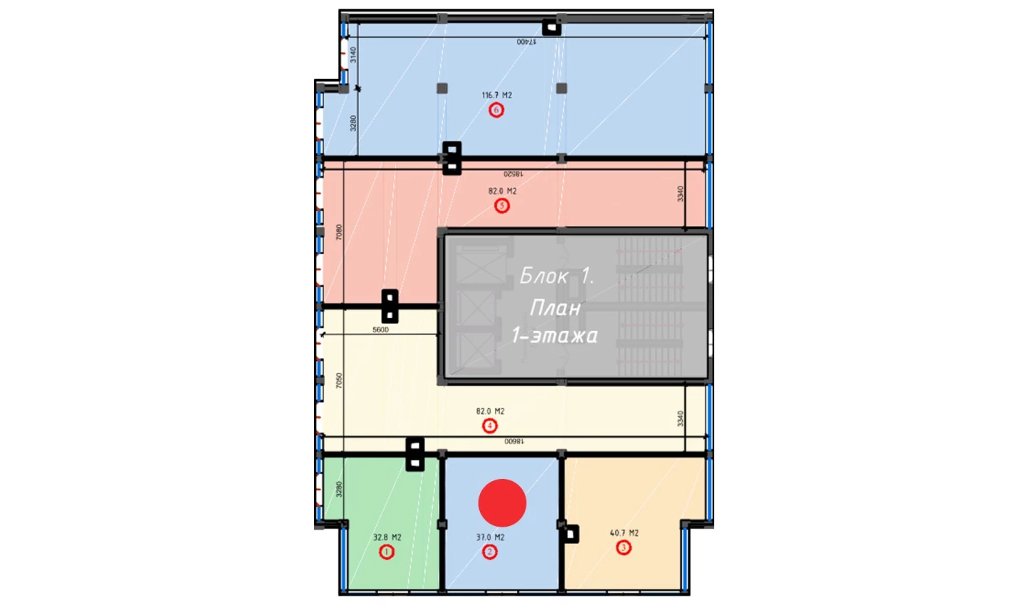 1-комнатная квартира 37 м²  2/2 этаж