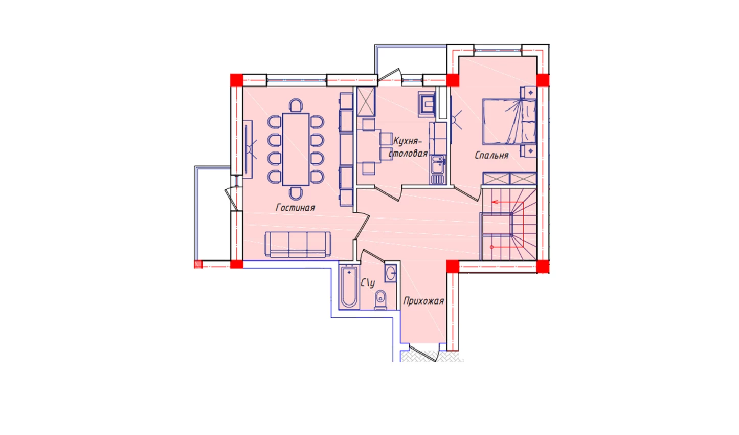 5-комнатная квартира 136 м²  7/7 этаж