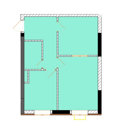 2-комнатная квартира 50.4 м²  12/12 этаж