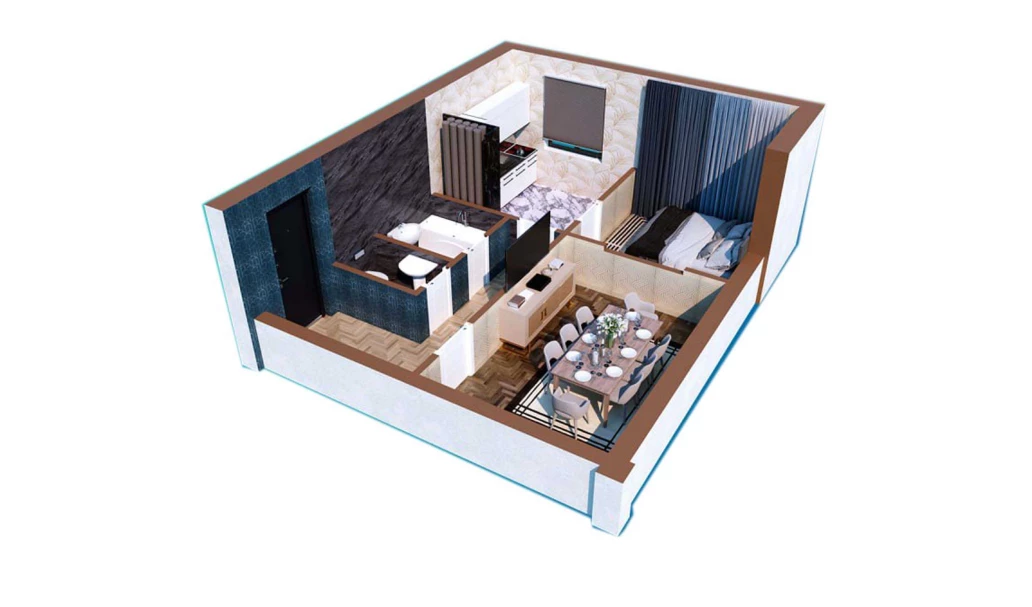 2-комнатная квартира 51.2 м²  4/4 этаж