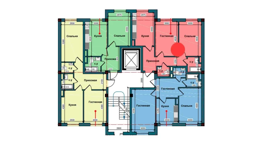 2-xonali xonadon 60.2 m²  1/9 qavat | NUR BARAKA Turar-joy majmuasi