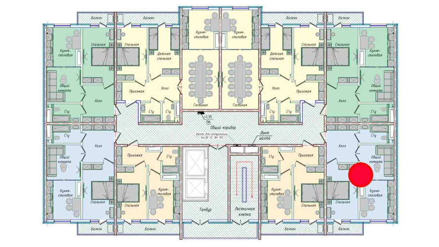 2-комнатная квартира 50.7 м²  3/3 этаж