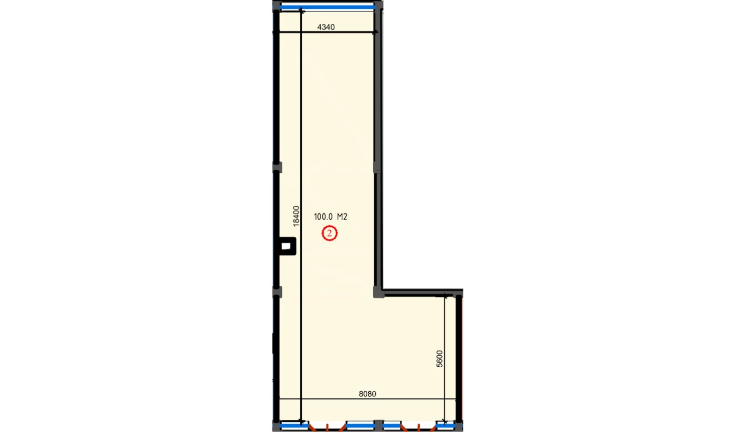 1-xonali xonadon 100 m²  3/3 qavat