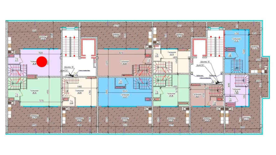 3-xonali xonadon 78.37 m²  9/9 qavat | Aero Town Turar-joy majmuasi