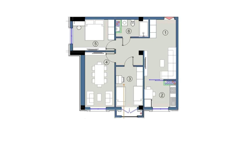 3-комнатная квартира 146.5 м²  9/9 этаж | Жилой комплекс FLORYA RESIDENCE