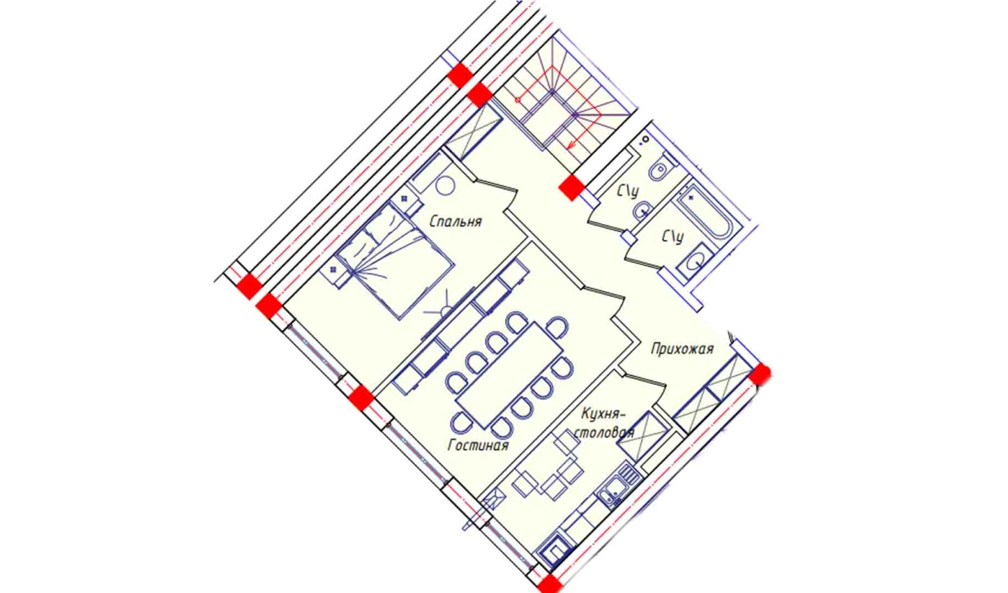 5-комнатная квартира 127.4 м²  1/1 этаж