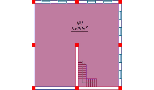 1-xonali xonadon 151 m²  1/1 qavat