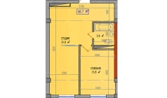 2-комн. квартира 48.7 м²  3/3 этаж