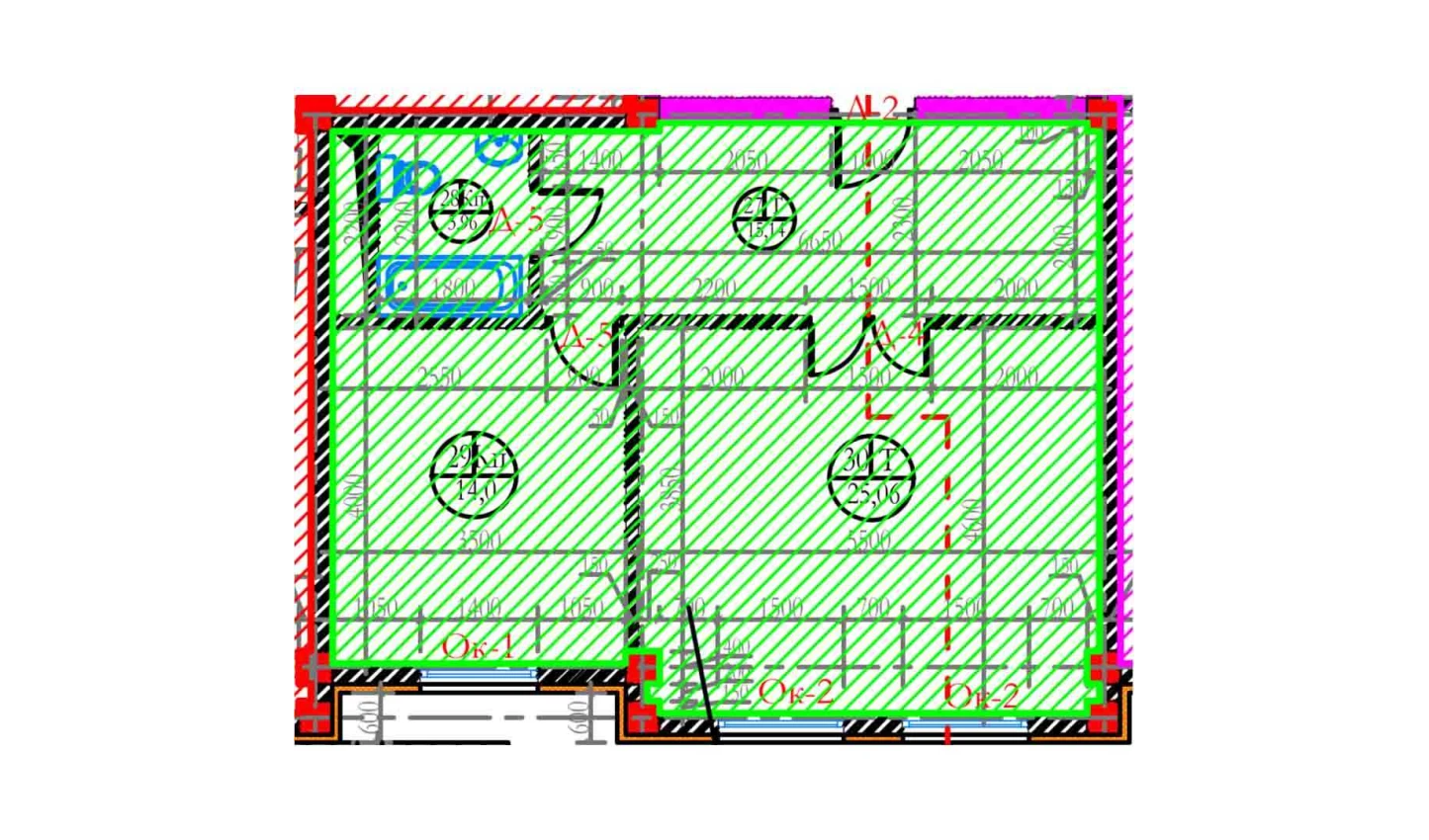 2-xonali xonadon 61.65 m²  1/8 qavat | Ziynat Capital Turar-joy majmuasi