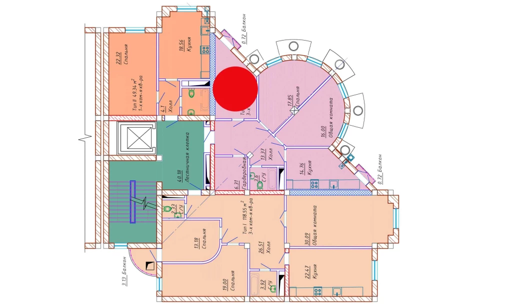 3-xonali xonadon 87.04 m²  8/10 qavat | Samarqand Park Avenue Turar-joy majmuasi