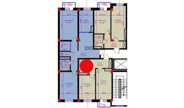 1-xonali xonadon 46.21 m²  6/10 qavat | Ko'kcha-Oqtepa Turar-joy majmuasi