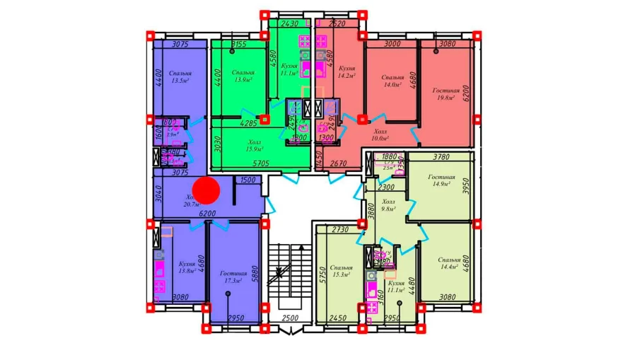 2-комнатная квартира 74.1 м²  1/1 этаж