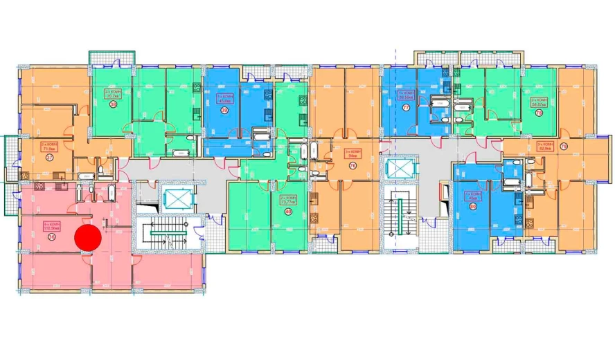 4-комнатная квартира 110.56 м²  9/9 этаж