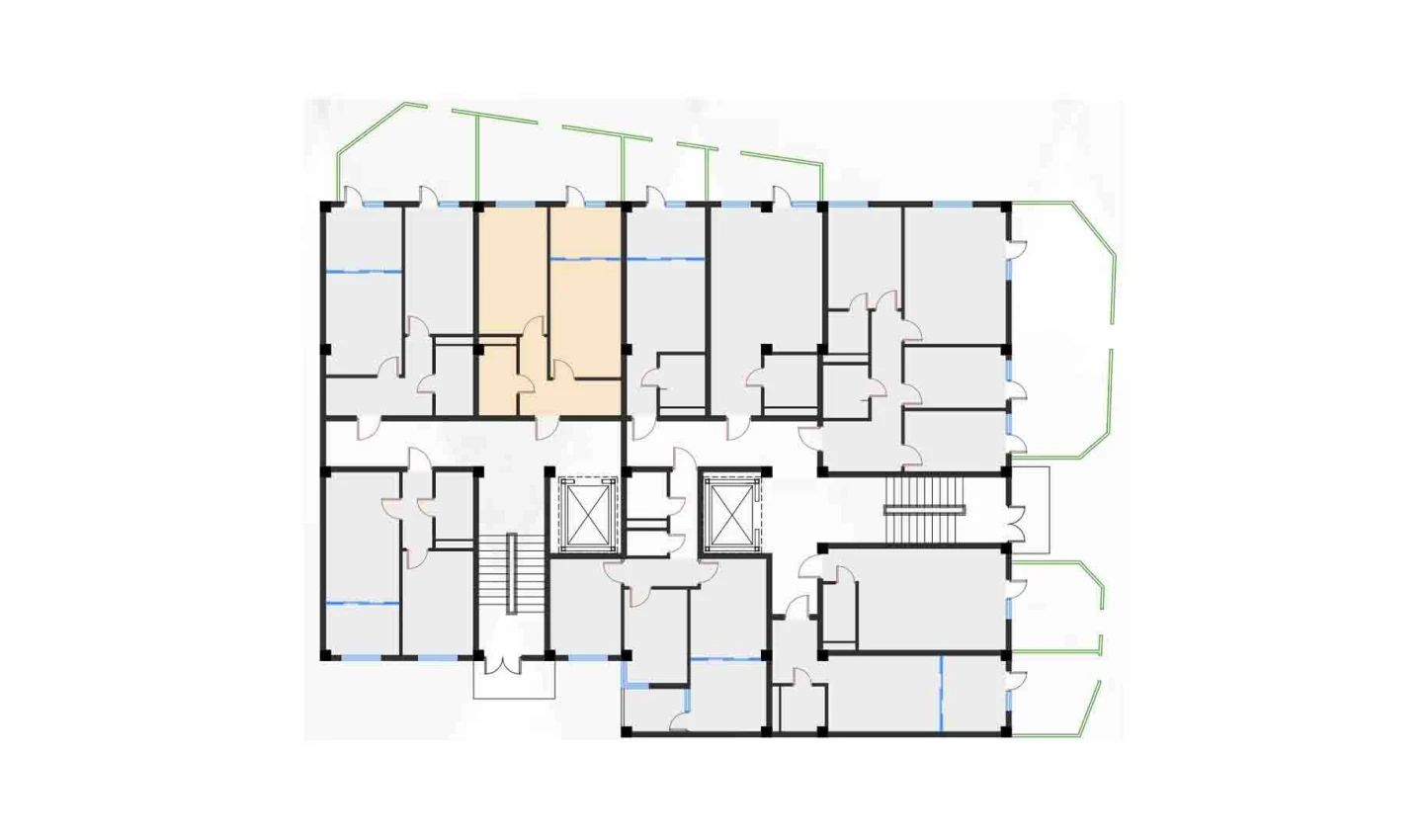 2-комн. квартира 44.25 м²  1/7 этаж | Жилой комплекс Bochka Resort