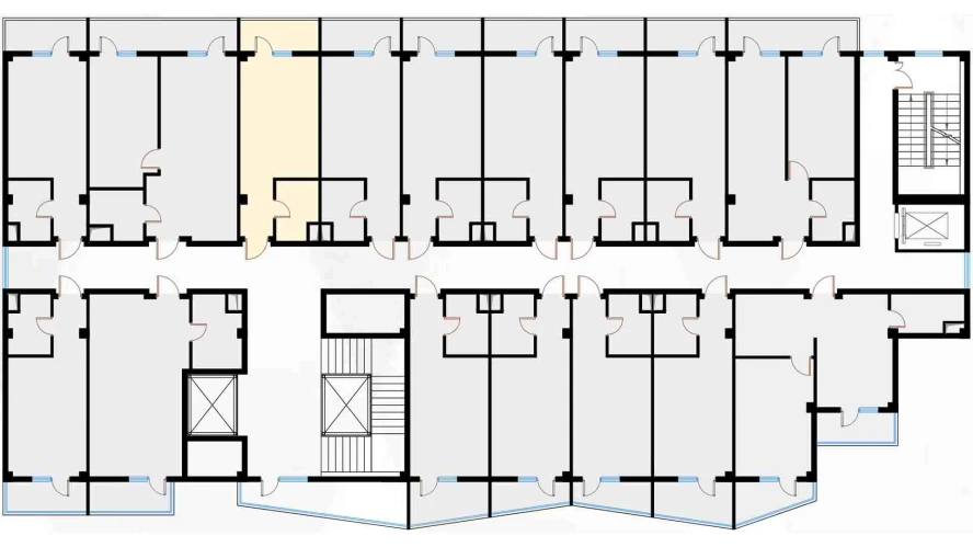 1-xonali xonadon 28.96 m²  4/7 qavat | Bochka Resort Turar-joy majmuasi