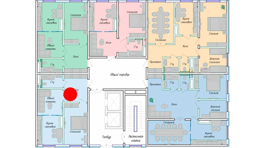 2-комнатная квартира 50.85 м²  1/1 этаж