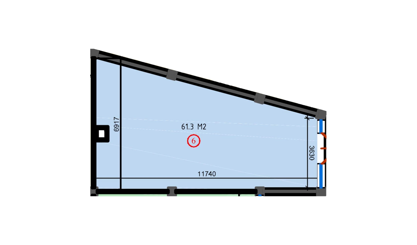 1-xonali xonadon 61.3 m²  2/2 qavat