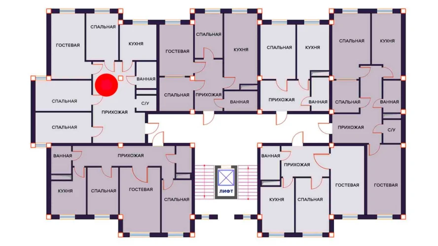 2-комнатная квартира 56.08 м²  3/3 этаж