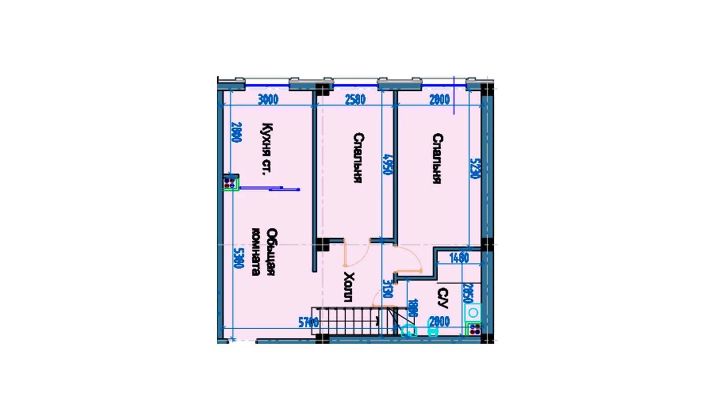 3-комнатная квартира 70 м²  9/9 этаж