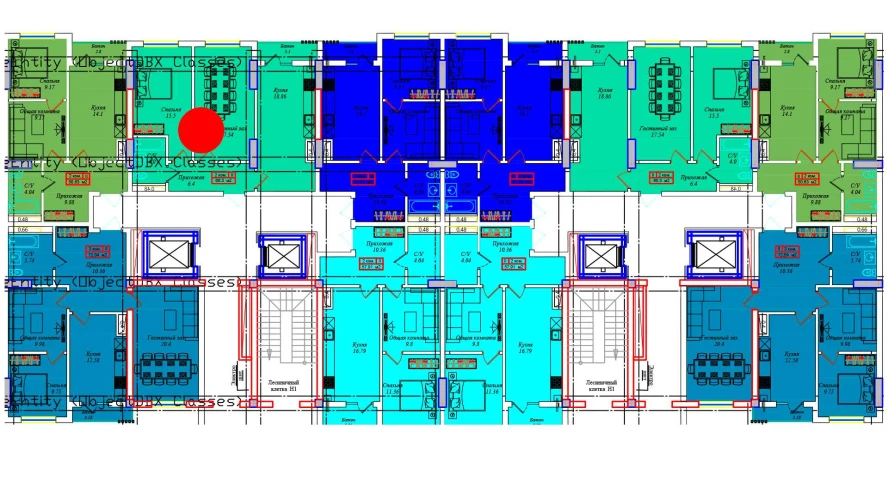 1-xonali xonadon 65.38 m²  3/3 qavat