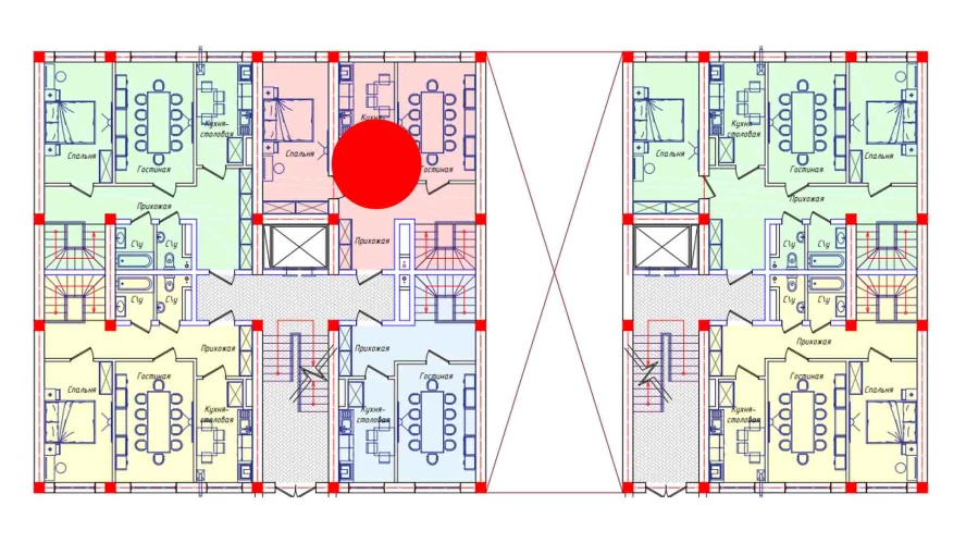 4-xonali xonadon 104.6 m²  1/1 qavat