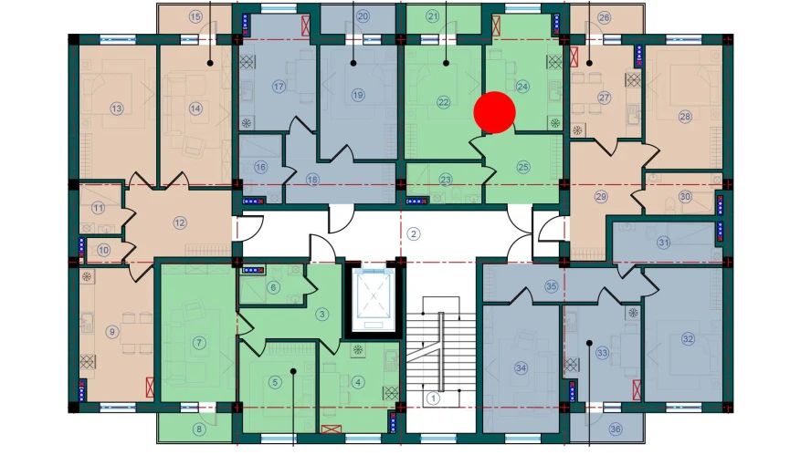 1-комн. квартира 87.8 м²  7/7 этаж | Жилой комплекс Bristol