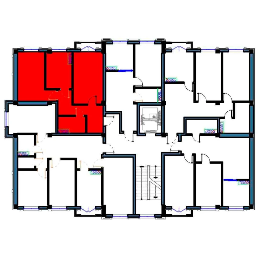 2-комнатная квартира 56.5 м²  3/3 этаж