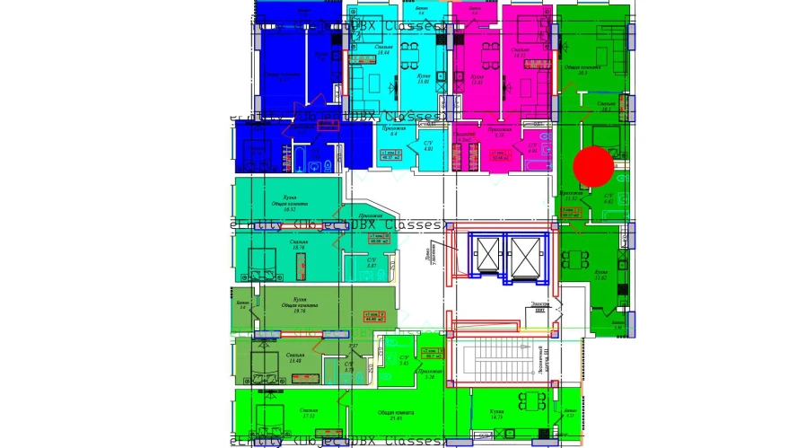 2-комнатная квартира 67.08 м²  15/15 этаж