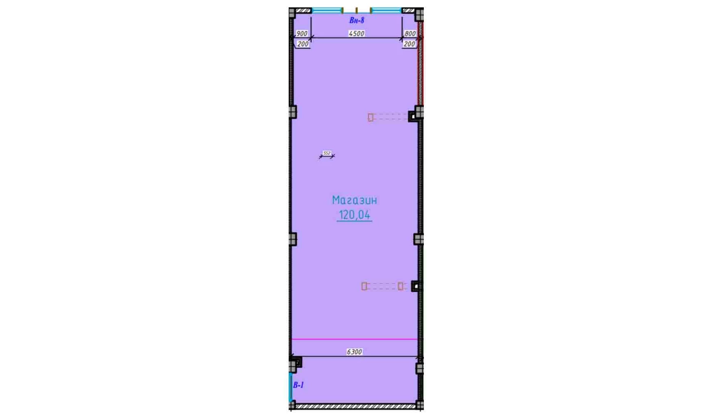 1-xonali xonadon 120.04 m²  1/1 qavat