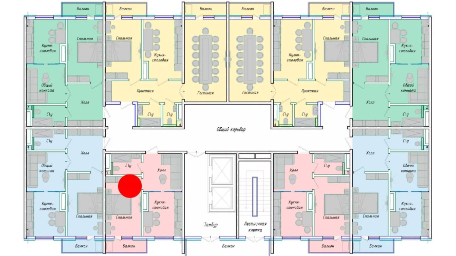 1-комнатная квартира 43.1 м²  10/10 этаж