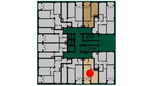 1-xonali xonadon 45.6 m²  3/16 qavat | Musaffo Turar-joy majmuasi